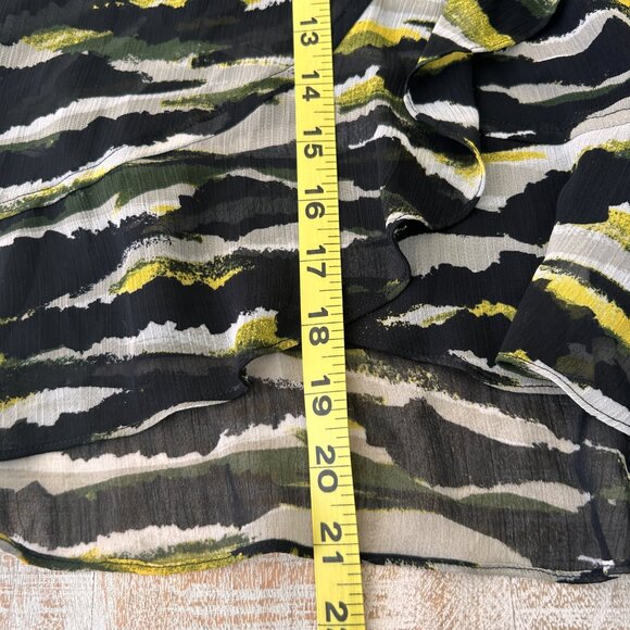 DKNY Women's Black Faux-Leather Elastic Waist Ruffled Overlay Skirt Size 16 NWT - Picture 6 of 9